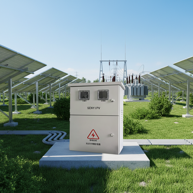 CE IP65 Three-Phase PV Grid-Connected Distribution Box with RCBO, MCB, SPD, 2-Way Input and Meter Space