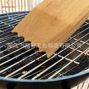 Raspador de barbacoa de madera, espátula de limpieza duradera de 32x9,7x2cm para parrilla, uso en exteriores - Product Image 2