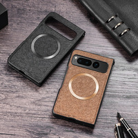 Étuis uniques pour Google Pixel Fold Tissu Cuir Magnétique Anti-Chute Étanche Housse de Téléphone Portable