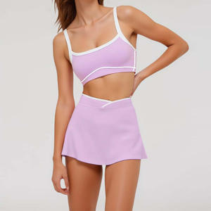 Lvd124 Dames Sportondergoed Outdoor Fitness Bh Schokbestendige Yoga Vest Tennisrok Ademende Sneldrogende Sets - Product Image 5