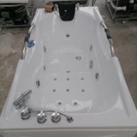 ODS Modern Acrylic Air Massage Bathtub with Freestanding Design 8 Jets Pillow Control Panel Drainer for Home & Hotel Use