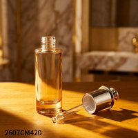 Flacon compte-gouttes en verre doré pour sérum, pompe de transfert, cosmétique, huile essentielle, vide, soin de la peau, portable, feuille d'argent dorée