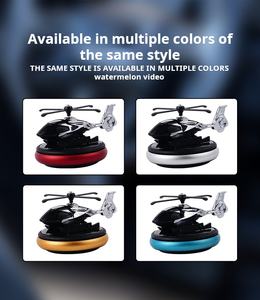 Luxe Legering Auto-Gemonteerde Helikopter Op Zonne-Energie Luchtverfrisser Vijf Kleuren Langdurige Geur Geur Verwijdering Koele Aromatherapie - Product Image 6