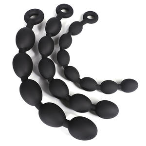 Grandes perles anales en silicone liquide avec anneau de traction - Product Image 4