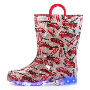 <span class=keywords><strong>Rainbow</strong></span> Glitter Light Weight Umwelt freundliche PVC-Kinder regens tiefel mit LED-Außen sohle - Product Image 4