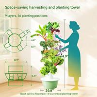 Tour hydroponique verticale mobile HZ-1 avec pompe d'arrosage automatique pour culture hors sol, brevetée, pour balcon et légumes de maison intelligente