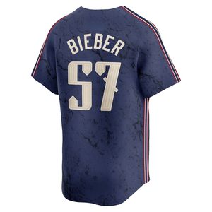 Maillot de baseball Cleveland Guardians unisexe blanc et bleu marine bicolore à manches courtes 100% polyester imprimé par transfert thermique # 11- # 24 joueurs - Product Image 4