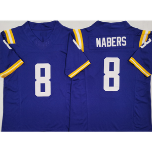 Maillot de football universitaire brodé Louisiana 2025 – Joe Burrow (9), Kyren Lacy (2), Jayden Daniels (5) – Modèle homme, court, respirant, édition limitée - Product Image 4