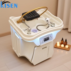 อ่างสระผมเคลื่อนที่ Kisen Compact พร้อมระบบหมุนเวียนน้ำ 2 ถัง ดีไซน์ไร้ท่อ สำหรับใช้ในร้านเสริมสวย - Product Image 1