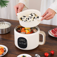 Chauffage rapide, mini-casserole électrique 2L, économie d'énergie, multifonctionnelle, pour nouilles, avec revêtement antiadhésif en acier inoxydable, pour utilisation en voiture