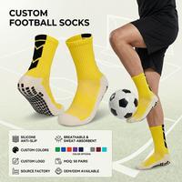 Fabricant OEM/ODM de chaussettes de football personnalisées, antidérapantes, tricotées, respirantes, durables, pour le sport professionnel, chaussettes de football pour hommes avec grip.