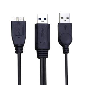 Répartiteur général haute vitesse en forme de Y double USB3.0 a câble Micro B mâle <span class=keywords><strong>pour</strong></span> disques durs externes - Product Image 5