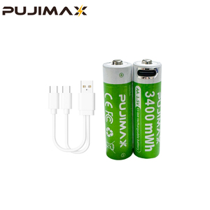 PUJIMAX 2-teiliges USB-Typ-C-Laden 1,5 V AA Wiederauf ladbare Lithium-Ionen-Batterien Zylindrischer LI-Ionen-Akku für Taschen rechner - Product Image 1