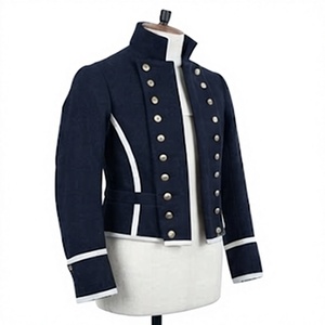 Men's Dark Blue Waterproof Reversible <b>Woolen</b> Overcoat Button Front Trench Jacket OEM Custom Outerwear - Product Image 4