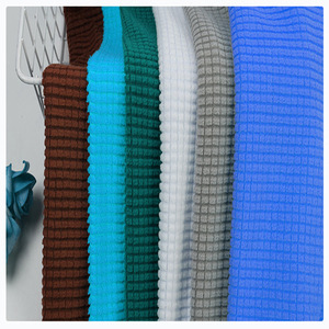 Magia composita di alta qualità, elastico Popcorn Jacquard Stretch Spandex Draw Lattice Polar Fleece Waffle Sofa Seat Cover Fabric/ - Product Image 2