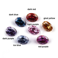 Moissanite de forme ovale en forme d'œuf coloré, certifiée IGI, créée en laboratoire, Madonna, rose dorée, violet, bleu marine, violet clair