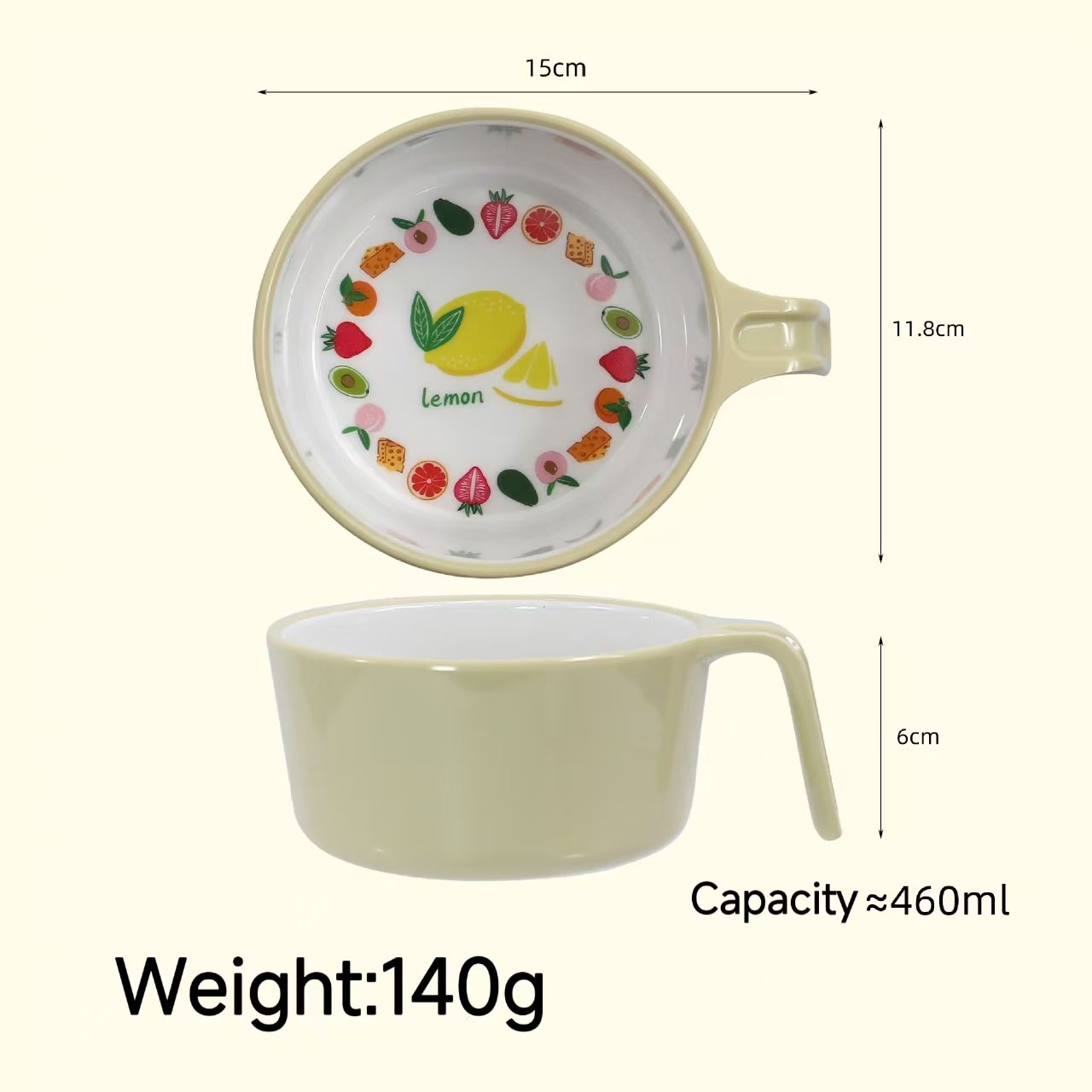 Two tone handle bowl - Lemon