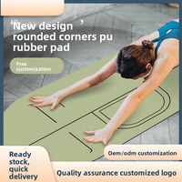 Tapis de yoga ovale en caoutchouc PU 5 mm, épaissi, antidérapant, absorption des chocs, isolation acoustique, pour la maison et usage professionnel