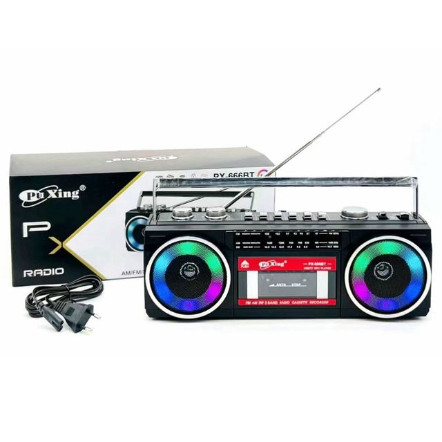 PUXING Hot Selling Old Style Desktop Cassette Recorder Player PX-666BT AC DC Operated Am Fm Sw Radio with Cassette Tape Player