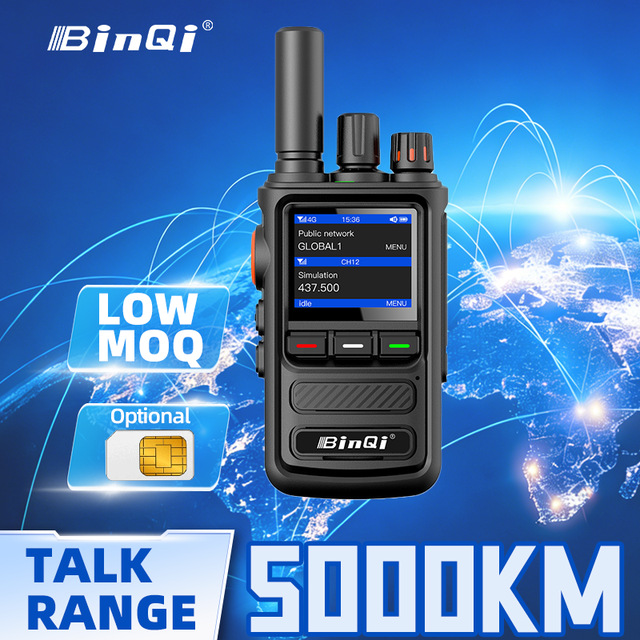 BinQi BQ-280-2 4G POC Radio UHF/VHF Mini Dual Mode 5000KM Long Range SOS Emergency SIM Walkie Talkie for All Scenario