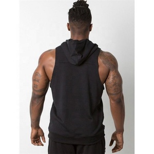 Abbigliamento Quick Dry Sports Multi colore abbigliamento all'ingrosso <span class=keywords><strong>t</strong></span>-<span class=keywords><strong>shirt</strong></span> senza maniche <span class=keywords><strong>con</strong></span> <span class=keywords><strong>cappuccio</strong></span> da uomo ad alta elasticità - Product Image 2