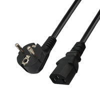 Cable de Alimentación de PVC Negro con Enchufe Europeo KC de 3 Pines para Electrodomésticos, Sartenes Eléctricas y Hervidores, Tamaños de CA de 0.75mm2, 1.0mm2 y 1.5mm2
