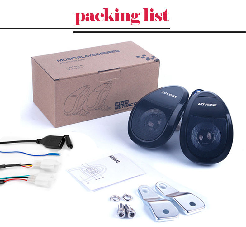 Motorcycle Speakers with Built-in Amp Waterproof Bluetooth