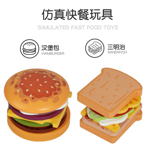 Children <b>Wooden</b> Educational Toy Pretend Fast Food Toys <b>Wooden</b> Hamburger Sandwich Mini Food <b>Play</b> Game Kids Role <b>Play</b> Toys - Product Image 4