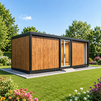 Cabane préfabriquée modulaire de luxe |   Maison conteneur extensible en bois avec portes vitrées pour complexe hôtelier et villa forestière