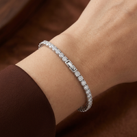 Bracelet tennis en or massif 10K 14K avec diamant CVD de laboratoire taille ronde à quatre griffes de 10 carats, 6,75 pouces, fabrication de bijoux sur mesure