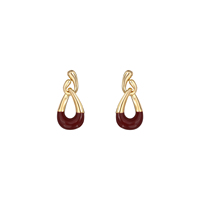 Boucles d'oreilles KAVNAR en laiton plaqué or 14 carats, avec tige en argent 925, chaîne irrégulière et émail pour femmes