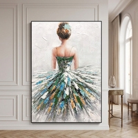 Décoration murale pour la maison, peinture d'une jeune fille élégante, peinture acrylique moderne peinte à la main sur toile, sans cadre, salon