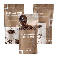 Petits sacs en plastique vides en grains de café goutte à goutte imprimés personnalisés respectueux de l'environnement tiennent debout pochette d'emballage