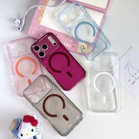 Nouvelles Coques de Téléphone Magnétiques Tendance Rouge Cerise Transparentes Scintillantes pour iPhone 18 17 16 15 14 13 Pro Max