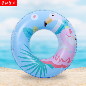 <b>Inflatable</b> Swimming Ring 80cm Cartoon Flamingo Design Unisex PVC Float for Swimming and Water Sports - Product Image 3