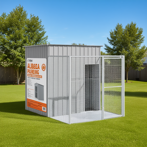 Nichoir pour chien Alibaca 65x98.8x71.3 pouces en acier galvanisé avec enclos extérieur pour animaux de compagnie - Product Image 2