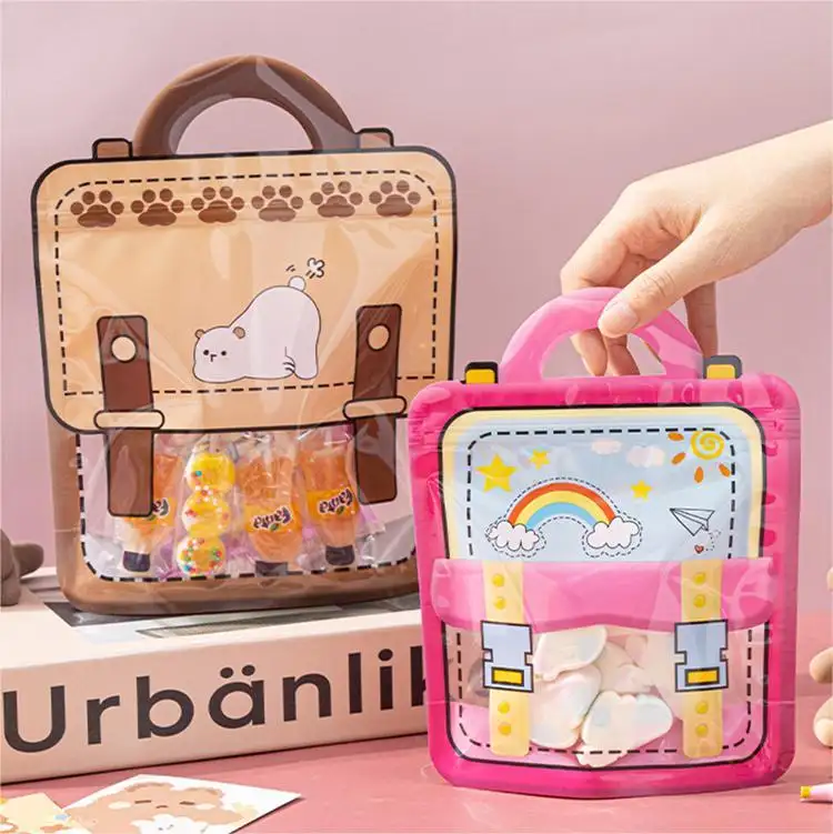 New Model 2023 Pe Material Reusable Snack Bags For Kids Special Shaped Bag Snack Stand Up Bag