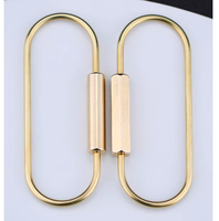 Porte-clés ovale en laiton, style nordique simple, avec boucle à vis, style européen, grande forme ovale, en cuivre