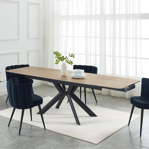 ODM 160-240cm Chiều dài mở rộng chức năng gốm bàn ăn thiết lập với 6 chỗ ngồi được thực hiện bởi phần cứng kim loại và gốm bảng Top - Product Image 2