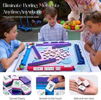 Amerikan Mahjong Taşı Seti 160 Akrilik Taş 4'ü 1 Arada Raflar İtici Aparatlar 12 Burç Tasarımı 4 Katmanlı Renkler 100 Çip 3 Altın Zar