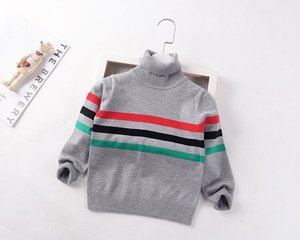 Nouveauté Automne 2026 – T-shirts chics pour garçons, col roulé en coton, motif uni, vêtements décontractés classiques pour enfants - Product Image 3