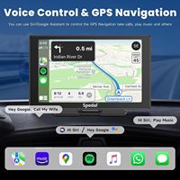 Caméra de tableau de bord sans fil 2.5/4K 9 "Portable Carplay Android Auto Stereo 1080p Caméra de recul GPS Navi Mirror Link Voice Car Black Box
