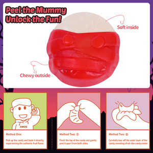 Amos peelerz Gummy Halloween Kẹo Jelly hương vị trái cây xác ướp peelable Gummy kẹo - Product Image 3