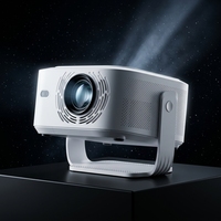 Projecteur intelligent portable JUNUO HY450max Android 14 LED 1080P 800 Lumens 2x32 Go de stockage WiFi6 avec haut-parleurs intégrés et écran LCD pour la maison intelligente