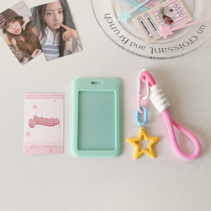 ที่ใส่บัตรรูปดาวแสนหวานพร้อมสายคล้องมือ ซองใส่บัตรหลากสี พวงกุญแจพลาสติกสำหรับเด็กผู้หญิง - Product Image 4
