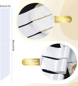 Écharpe de cérémonie en satin blanc vierge pour concours de beauté, occasions spéciales (Noël, anniversaires, remises de diplômes), cadeaux, personnalisable avec logo DIY - Product Image 2