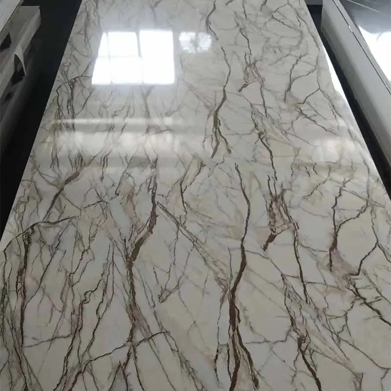 1220X2440mm 3Mm Flex Uv Glossy Pvc Marble Sheet Wall Panel pvc marble board