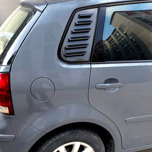 VW Polo 9N 2001-2009 Window Louver Decals Piano Black Carbon Fiber Texture ABS Adhesive Car Exterior - Product Image 3