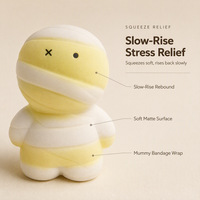 Jouet anti-stress mignon en forme de momie, à remontée lente, jouet de décompression doux et mignon pour enfants et adultes, cadeau