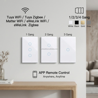 Interrupteur mural intelligent Wi-Fi pour marché AU/US, panneau tactile en verre, contrôle à distance via application, conception personnalisée